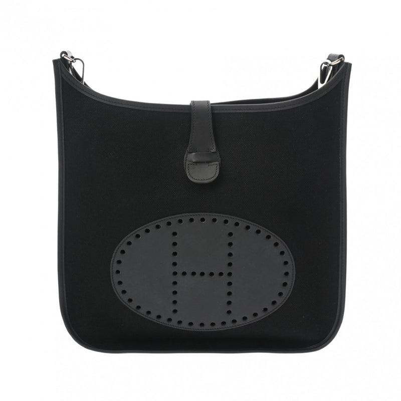 HERMES エルメス エヴリン3 GM ブラック □J刻印(2006年頃) ユニセックス トワルゴエラン/ヴァッシュ ショルダーバッグ ABランク 中古 銀蔵