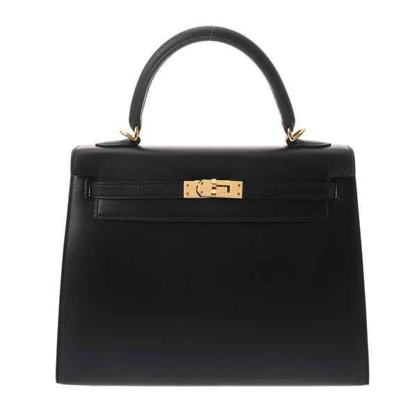 HERMES エルメス ケリー 25 外縫い 2WAY ブラック Z刻印(2021年頃) レディース タデラクト ハンドバッグ Aランク 中古 銀蔵