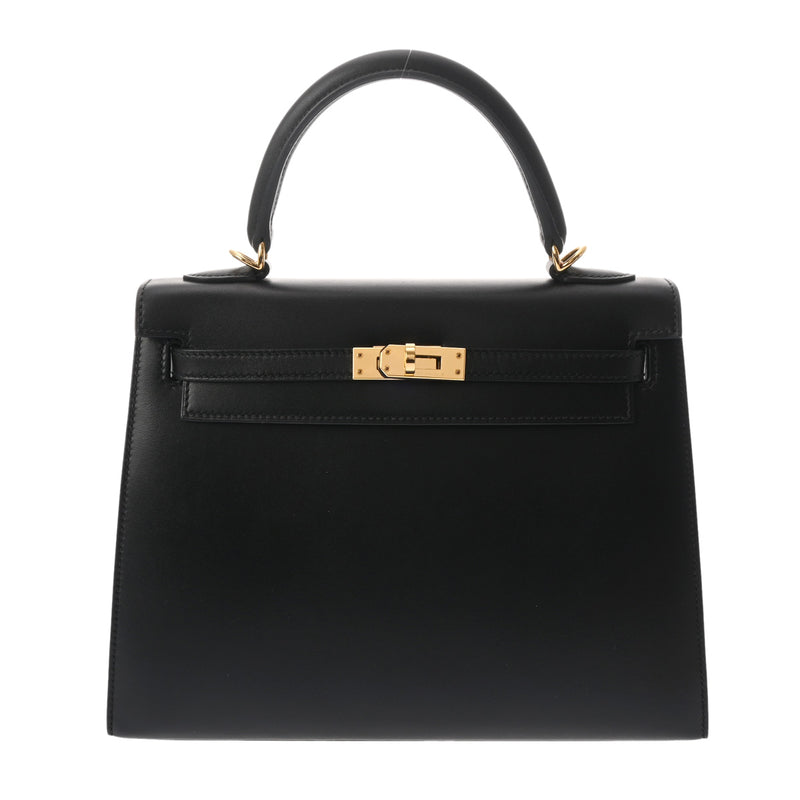 HERMES エルメス ケリー 25 外縫い 2WAY ブラック Z刻印(2021年頃) レディース タデラクト ハンドバッグ Aランク 中古 銀蔵