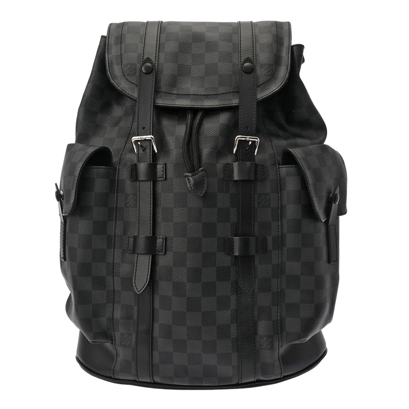 LOUIS VUITTON ルイヴィトン ダミエグラフィット クリストファー MM 黒 N41379 メンズ ダミエグラフィットキャンバス リュック・デイパック Aランク 中古 銀蔵