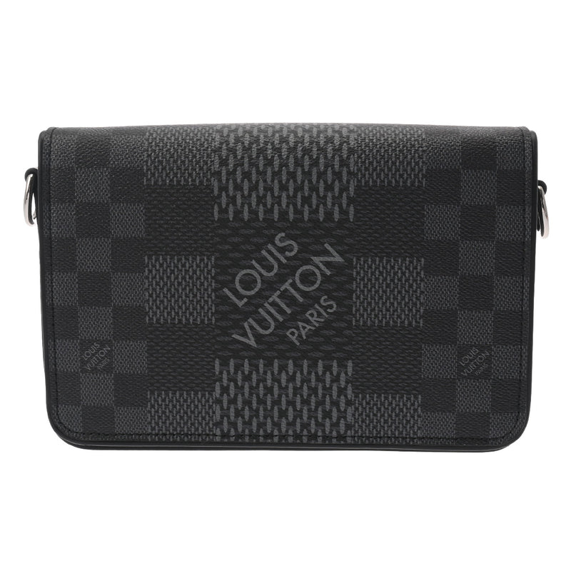 LOUIS VUITTON ルイヴィトン ダミエグラフィット ステュディオメッセンジャー 黒/グレー N50013 メンズ ダミエグラフィットキャンバス ショルダーバッグ Aランク 中古 銀蔵