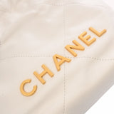 CHANEL シャネル シャネル22 ミニハンドバッグ ホワイト AS3980 レディース シャイニーカーフ 2WAYバッグ Aランク 中古 銀蔵