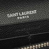 SAINT LAURENT サンローラン モノグラムラージフラップウォレット ブラック 372264 ユニセックス グレインドカーフ 長財布 Aランク 中古 銀蔵