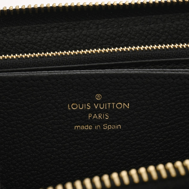 LOUIS VUITTON ルイヴィトン モノグラムアンプラント ジッピーウォレット スタッズ ノワール M82649 ユニセックス レザー 長財布 Aランク 中古 銀蔵