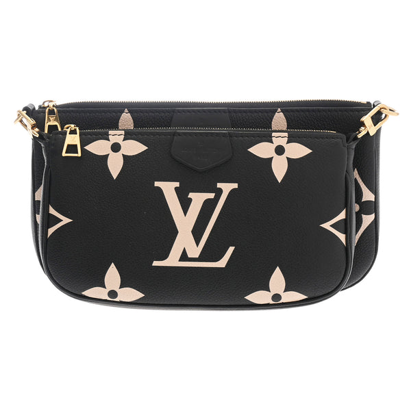 LOUIS VUITTON ルイヴィトン アンプラント ミュルティ ポシェット アクセソワール ブラック/ベージュ M45777 レディース モノグラムアンプラント ショルダーバッグ Aランク 中古 銀蔵