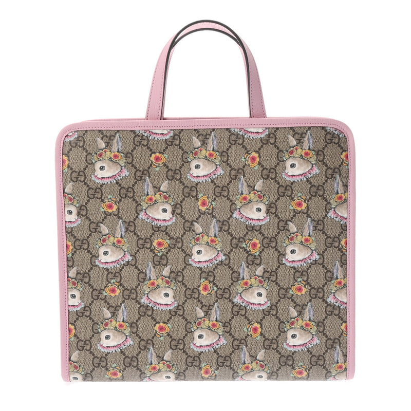 GUCCI グッチ チルドレンズ ヒグチユウコ 2WAYトート ピンク/ベージュ シルバー金具 630542 レディース PVC/レザー ハンドバッグ 新同 中古 銀蔵