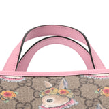 GUCCI グッチ チルドレンズ ヒグチユウコ 2WAYトート ピンク/ベージュ シルバー金具 630542 レディース PVC/レザー ハンドバッグ 新同 中古 銀蔵