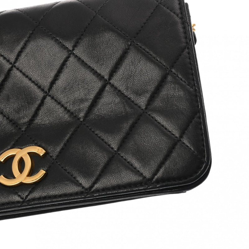 CHANEL シャネル マトラッセ ミニチェーンショルダー 19cm ブラック レディース ラムスキン ショルダーバッグ Bランク 中古 銀蔵