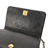 CHANEL シャネル マトラッセ ミニチェーンショルダー 19cm ブラック レディース ラムスキン ショルダーバッグ Bランク 中古 銀蔵