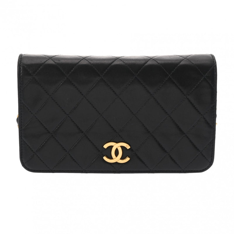 CHANEL シャネル マトラッセ ミニチェーンショルダー 19cm ブラック レディース ラムスキン ショルダーバッグ Bランク 中古 銀蔵