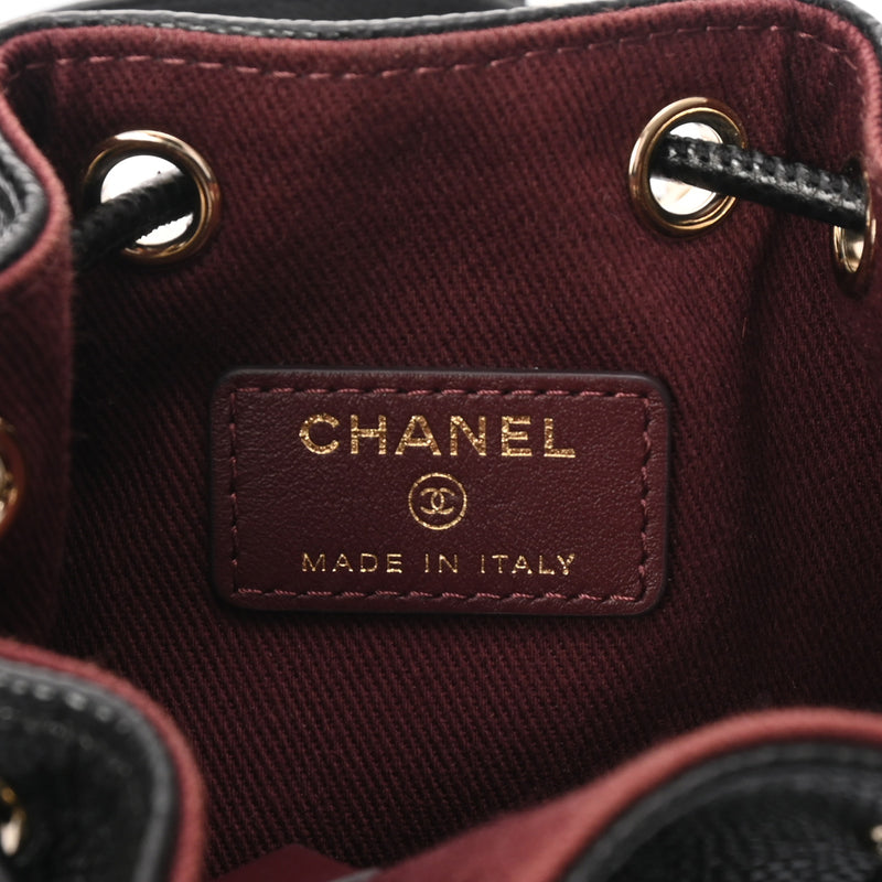 CHANEL シャネル バケットバッグ チェーンショルダー ミニ ブラック AS2353 レディース ソフトキャビアスキン ショルダーバッグ 新同 中古 銀蔵