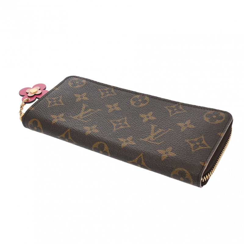 LOUIS VUITTON ルイヴィトン モノグラム ポルトフォイユ クレマンス フラワー ブラウン M64201 レディース モノグラムキャンバス 長財布 新同 中古 銀蔵