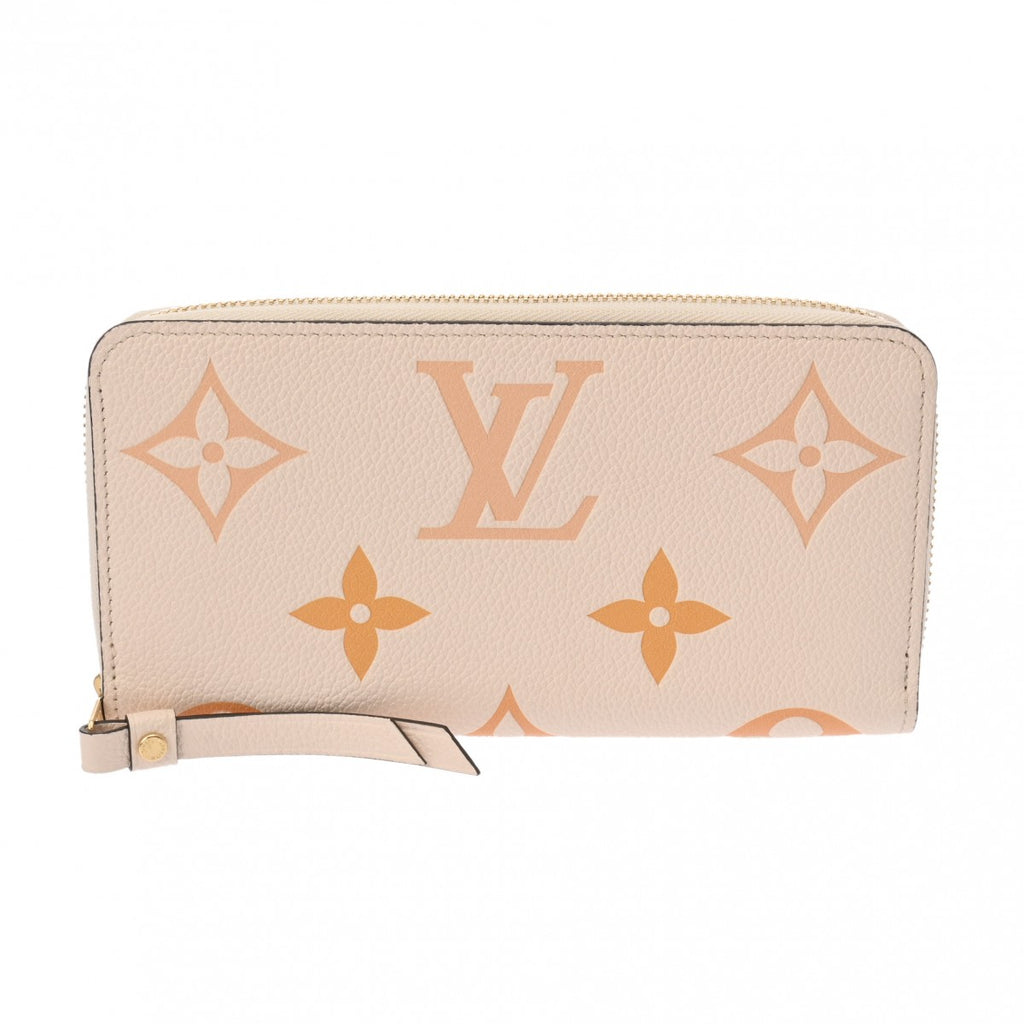 LOUIS VUITTON ルイヴィトン モノグラムアンプラント アンプラント ジッピーウォレット クレームサフラン M80402 ユニセックス  レザー 長財布 Aランク 中古 銀蔵