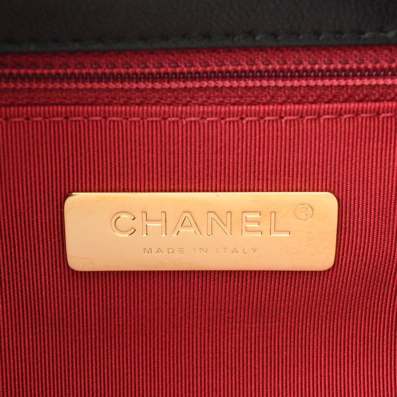 CHANEL シャネル マトラッセ シャネル19 チェーンショルダー 25cm ブラック ゴールド/シルバー金具 AS1160 レディース ラムスキン ショルダーバッグ 新同 中古 銀蔵