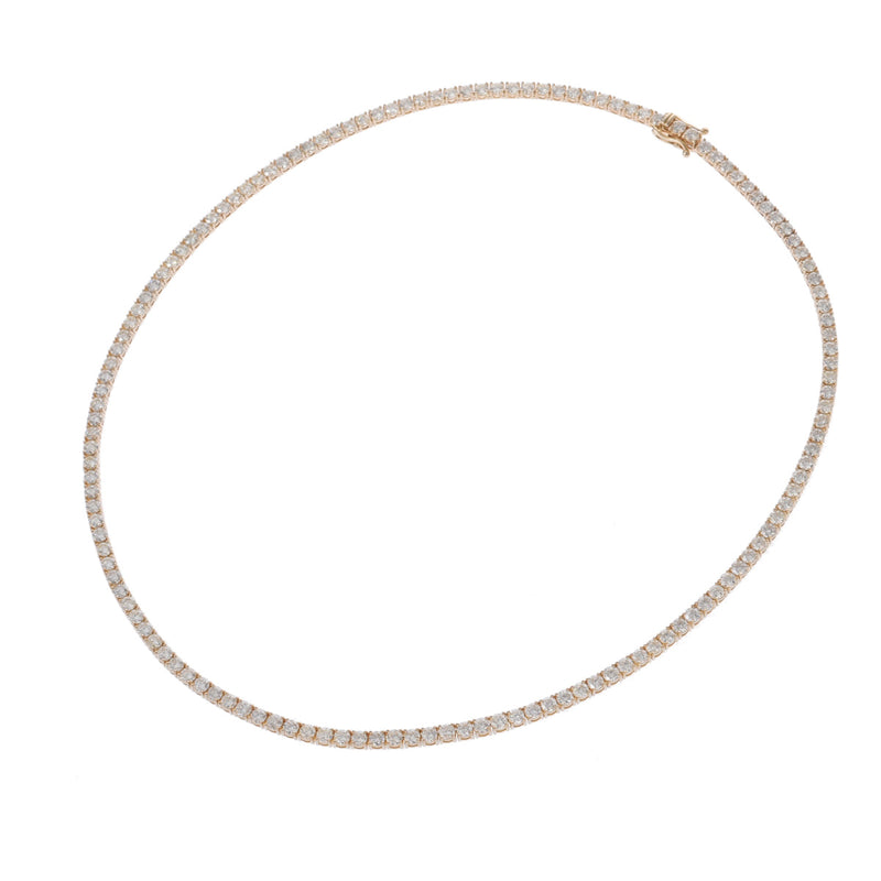 no brand ノーブランド テニスネックレス ダイヤ25.02ct 139石 レディース 14Kイエローゴールド YG ネックレス Aランク 中古 銀蔵