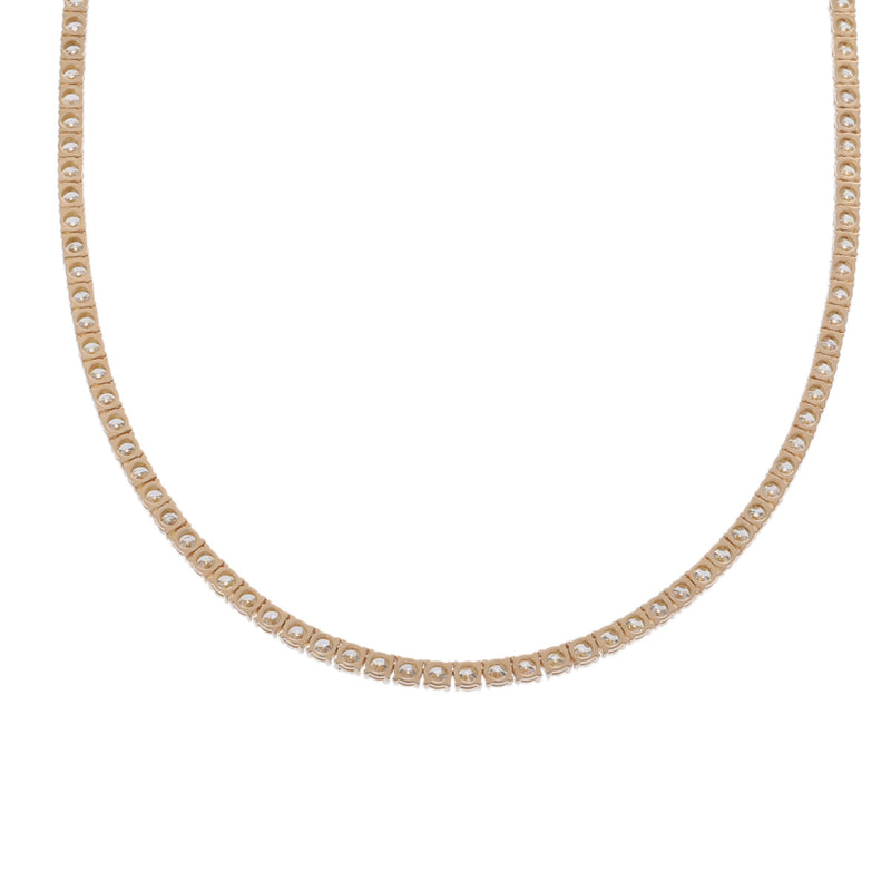 no brand ノーブランド テニスネックレス ダイヤ25.02ct 139石 レディース 14Kイエローゴールド YG ネックレス Aランク 中古 銀蔵