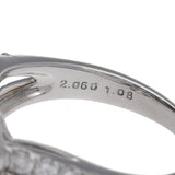 no brand ノーブランド 一粒ダイヤ2.060ct G-SI2-GD 取り巻きダイヤ ハーフエタニティ 12.5号 レディース K18ホワイトゴールド WG リング・指輪 Aランク 中古 銀蔵