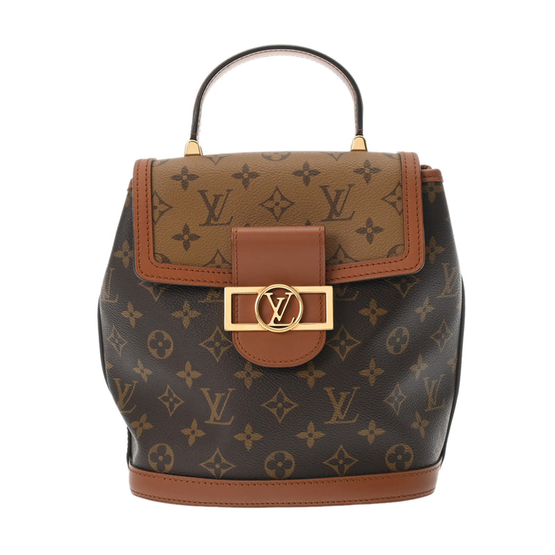 LOUIS VUITTON ルイヴィトン モノグラムリバース ドーフィーヌ バックパック ブラウン M45142 レディース モノグラムキャンバス リュック・デイパック ABランク 中古 銀蔵