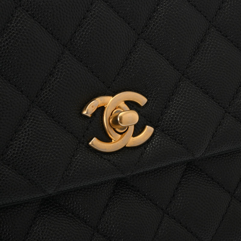 CHANEL シャネル マトラッセ トップハンドル XS 2WAY ブラック A92990 レディース キャビアスキン/パイソン ハンドバッグ Aランク 中古 銀蔵