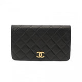 CHANEL シャネル マトラッセ ミニチェーンショルダー 19cm ブラック レディース ラムスキン ショルダーバッグ ABランク 中古 銀蔵