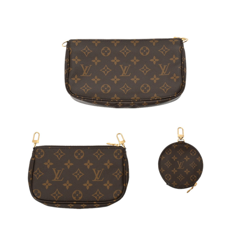 LOUIS VUITTON ルイヴィトン モノグラム ミュルティ ポシェット アクセソワール カーキ M44813 レディース モノグラムキャンバス ショルダーバッグ 新同 中古 銀蔵