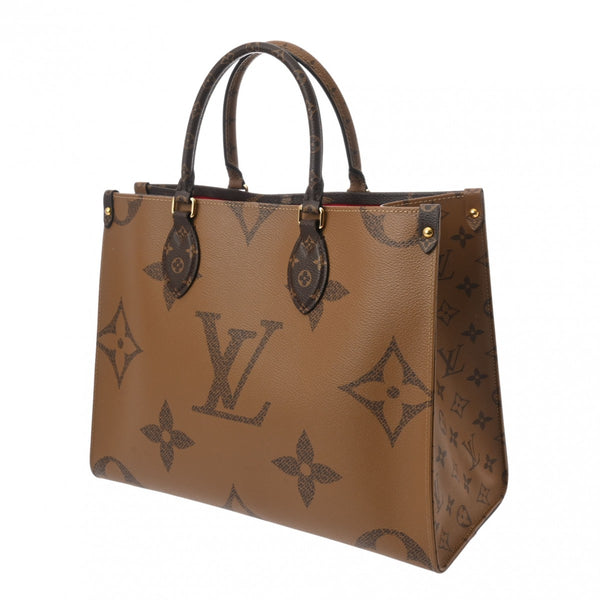 LOUIS VUITTON ルイヴィトン モノグラムジャイアント オンザゴー MM 新型 トートバッグ ブラウン M45321 レディース モノグラムキャンバス ハンドバッグ Aランク 中古 銀蔵