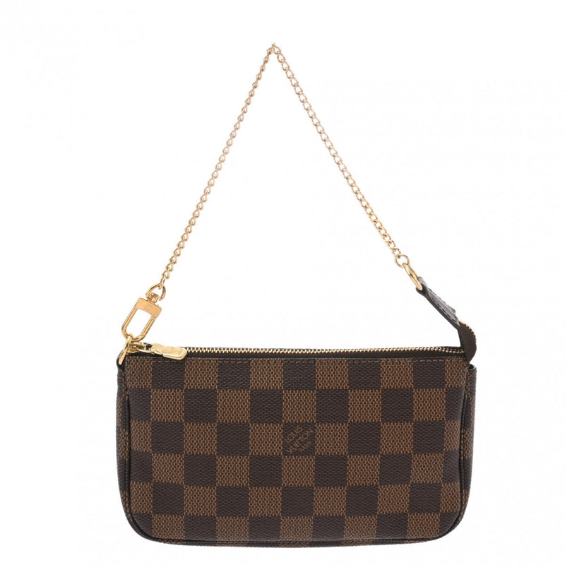 LOUIS VUITTON ルイヴィトン ダミエ ミニ ポシェット アクセソワール ブラウン N58009 レディース ダミエキャンバス アクセサリーポーチ Aランク 中古 銀蔵