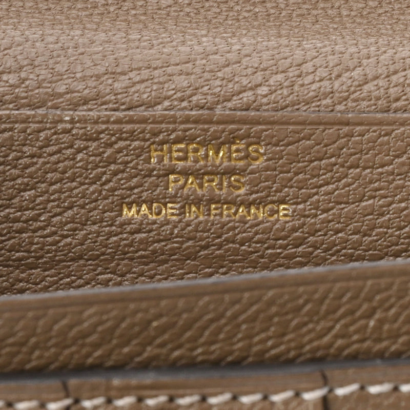 HERMES エルメス ベアン スフレ  エトゥープ B刻印(2023年頃) レディース シェーブル 長財布 Bランク 中古 銀蔵