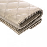 CHANEL シャネル 2.55 マトラッセ コンパクトウォレット シルバー A70325 レディース カーフ 三つ折り財布 ABランク 中古 銀蔵