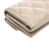 CHANEL シャネル 2.55 マトラッセ コンパクトウォレット シルバー A70325 レディース カーフ 三つ折り財布 ABランク 中古 銀蔵