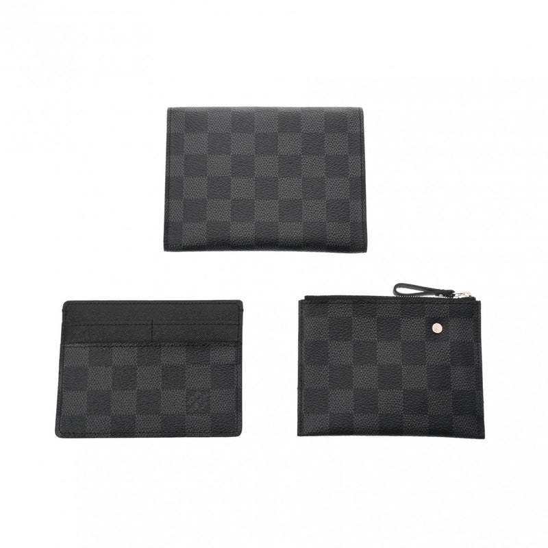 LOUIS VUITTON ルイヴィトン ダミエグラフィット ポルトフォイユ　コンパクト モデュラブル 黒/グレー N63083 メンズ ダミエグラフィットキャンバス 二つ折り財布 Aランク 中古 銀蔵