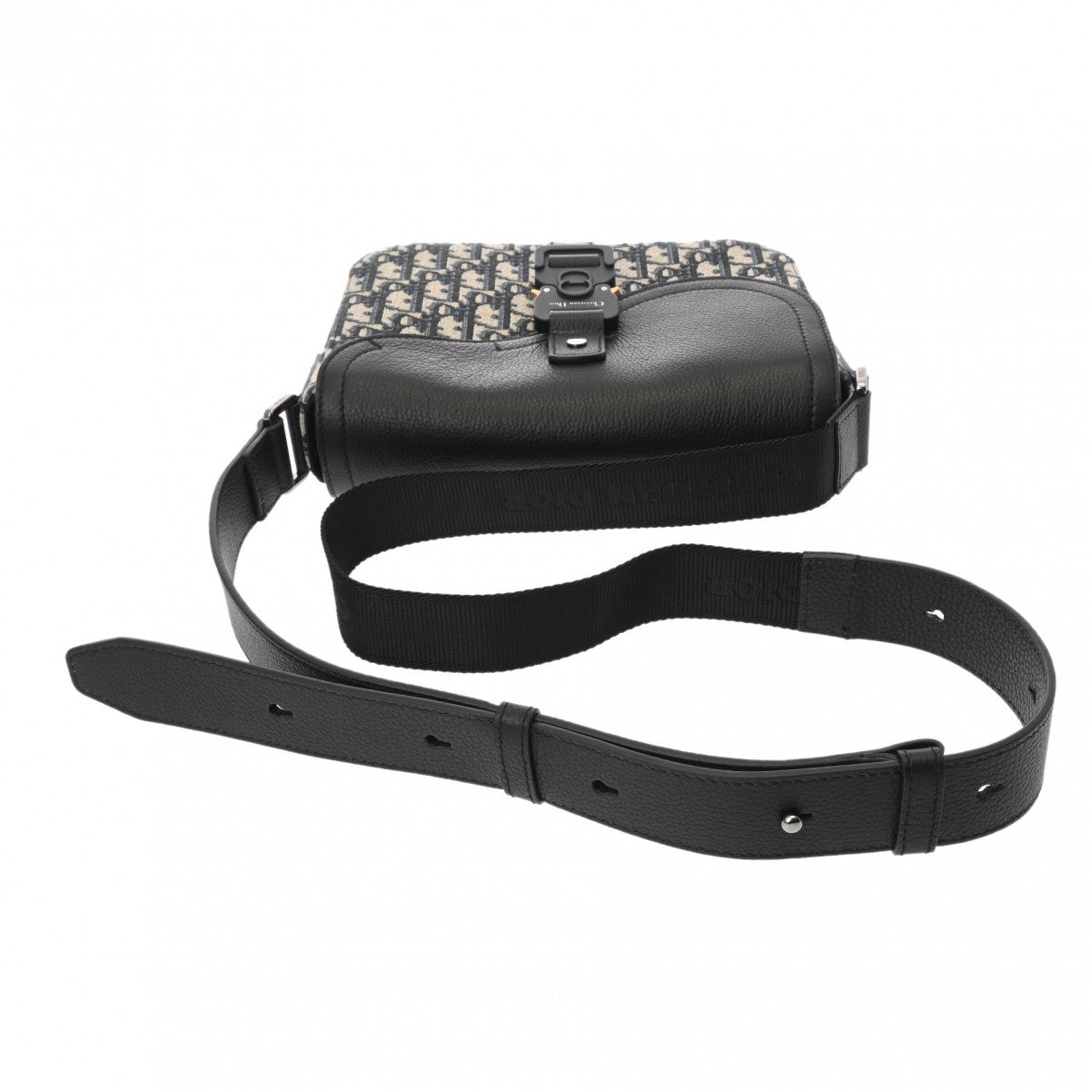 Dior ショルダーバッグ ネイビー/ベージュ クリスチャンディオールサドル フラップ付き メッセンジャー スモール