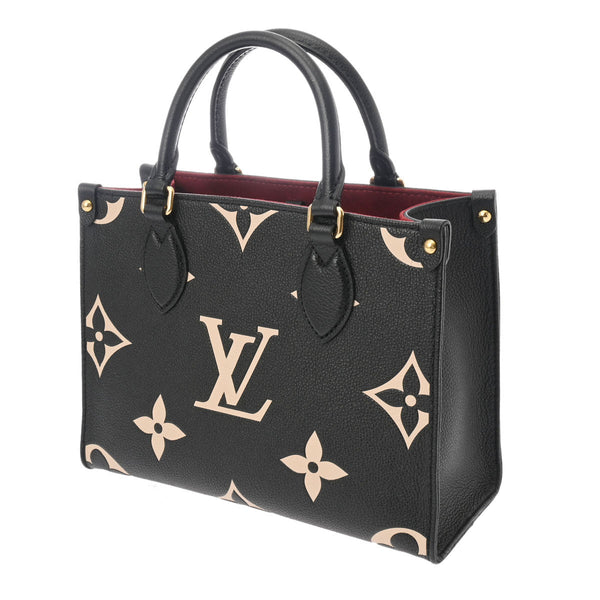 LOUIS VUITTON ルイヴィトン モノグラムアンプラント オンザゴー PM 2WAY ブラック/ベージュ M45659 RFIDタグ(ICチップ) レディース レザー ハンドバッグ Aランク 中古 銀蔵