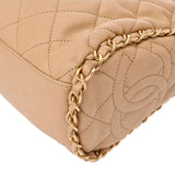 CHANEL シャネル マトラッセ チェーンハンドバッグ ベージュ レディース ラムスキン ハンドバッグ ABランク 中古 銀蔵