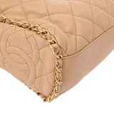 CHANEL シャネル マトラッセ チェーンハンドバッグ ベージュ レディース ラムスキン ハンドバッグ ABランク 中古 銀蔵
