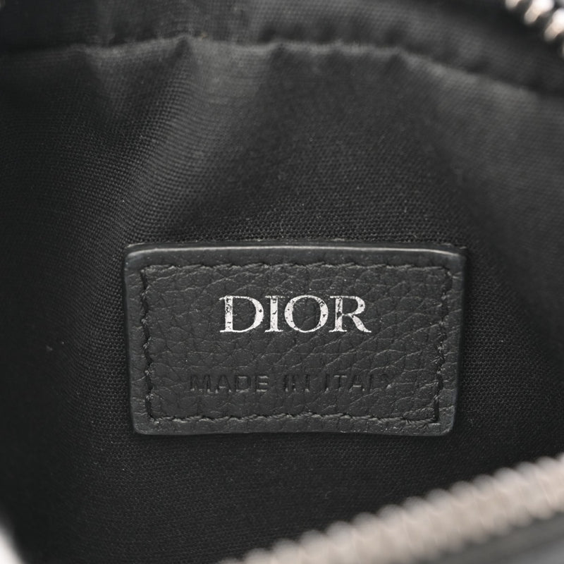 CHRISTIAN DIOR クリスチャンディオール オブリーク メッセンジャーポーチ ネイビー/ベージュ ユニセックス ジャガード レザー ショルダーバッグ ABランク 中古 銀蔵