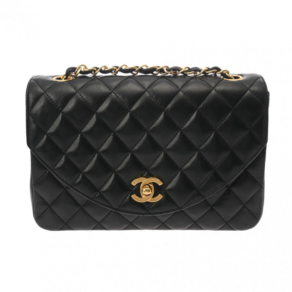 CHANEL シャネル マトラッセ チェーンショルダー 23cm  ブラック レディース ラムスキン ショルダーバッグ ABランク 中古 銀蔵