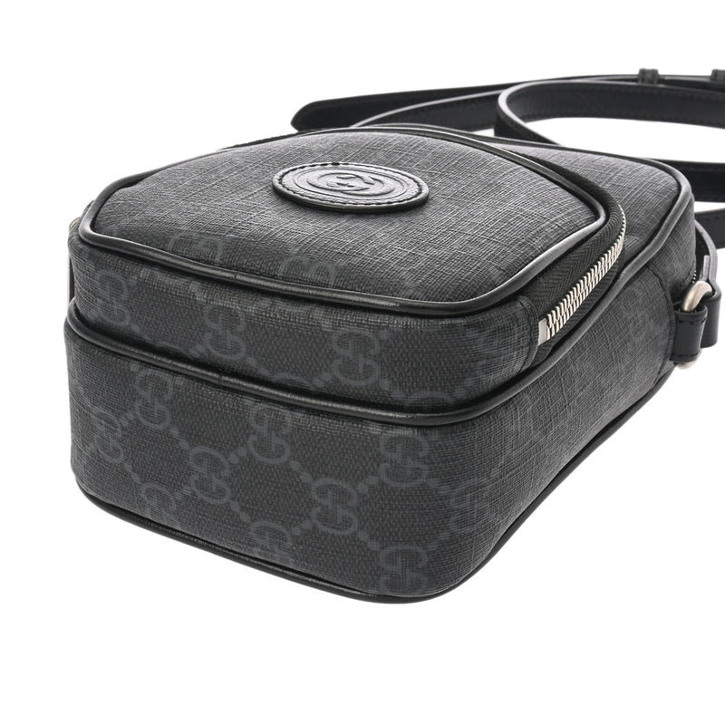 GUCCI グッチ インターロッキングG ブラック 672952 ユニセックス PVC レザー ショルダーバッグ Aランク 中古 銀蔵