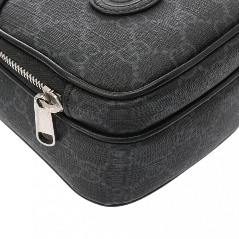 GUCCI グッチ インターロッキングG ブラック 672952 ユニセックス PVC レザー ショルダーバッグ Aランク 中古 銀蔵