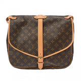 LOUIS VUITTON ルイヴィトン モノグラム ソミュール 35 ブラウン M42254 レディース モノグラムキャンバス ショルダーバッグ Bランク 中古 銀蔵