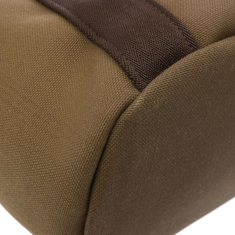 HERMES エルメス サックドパンサージュ グルーム カーキ/ブラウン X刻印(2016年頃) レディース トワルミリタリー トートバッグ ABランク 中古 銀蔵