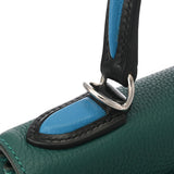 HERMES エルメス ケリー 28 オ・パス 内縫い 2WAY マラカイト/ブルーザンジバル A刻印(2017年頃) レディース トゴ ハンドバッグ Aランク 中古 銀蔵