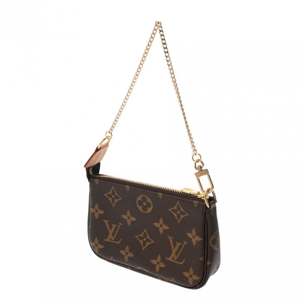 LOUIS VUITTON ルイヴィトン モノグラム ミニ ポシェット アクセソワール ブラウン M58009 レディース モノグラムキャンバス アクセサリーポーチ Aランク 中古 銀蔵