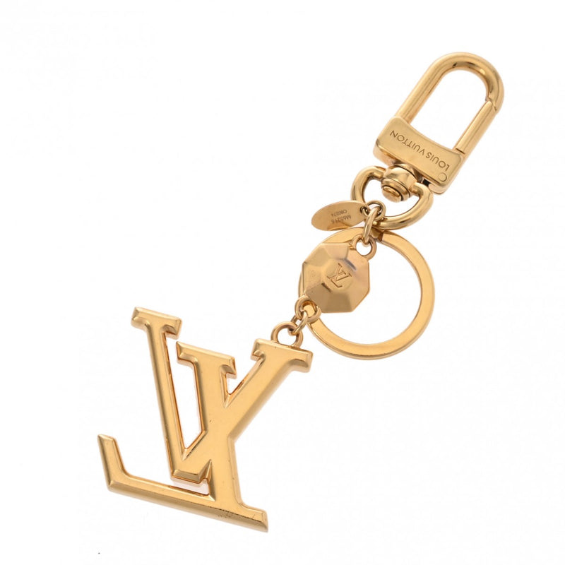 LOUIS VUITTON ルイヴィトン ポルトクレ LV ファセット キーリング バッグチャーム ゴールド M65216 ユニセックス GP キーホルダー ABランク 中古 銀蔵