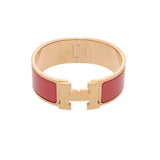 HERMES エルメス クリッククラック GM ピンク/ゴールド金具 レディース GP ブレスレット ABランク 中古 銀蔵