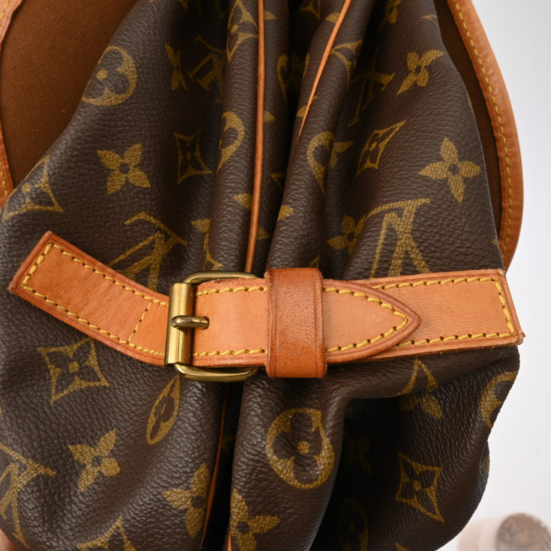 LOUIS VUITTON ルイヴィトン モノグラム ソミュール 35 ブラウン M42254 レディース モノグラムキャンバス ショルダーバッグ Bランク 中古 銀蔵