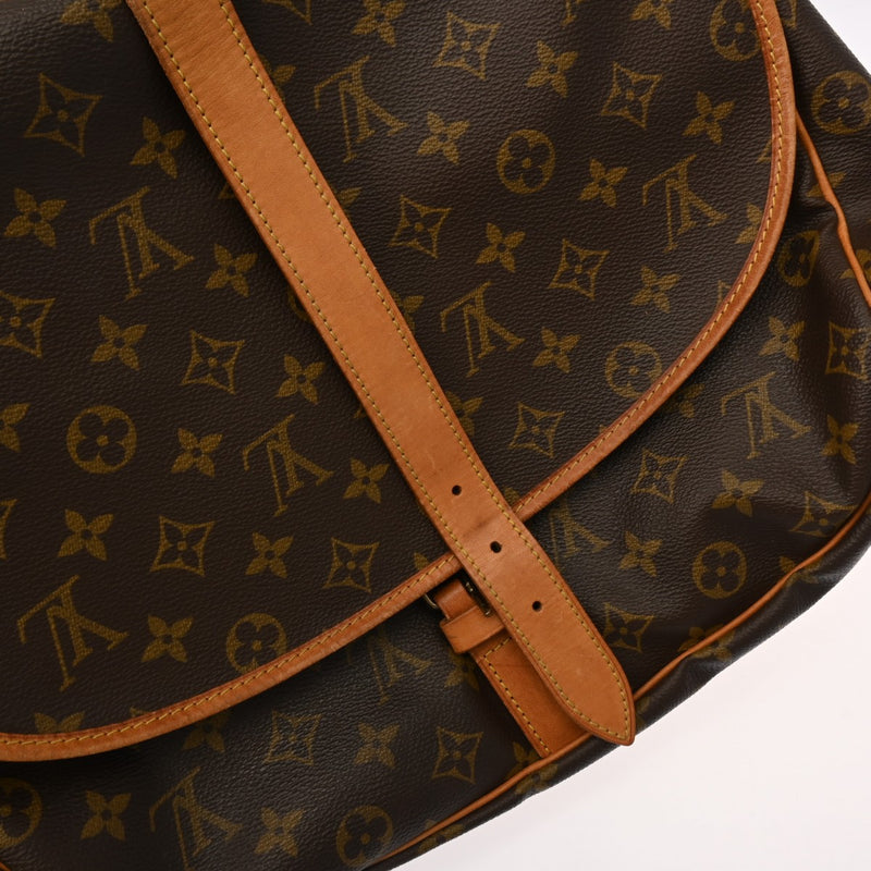 LOUIS VUITTON ルイヴィトン モノグラム ソミュール 35 ブラウン M42254 レディース モノグラムキャンバス ショルダーバッグ Bランク 中古 銀蔵