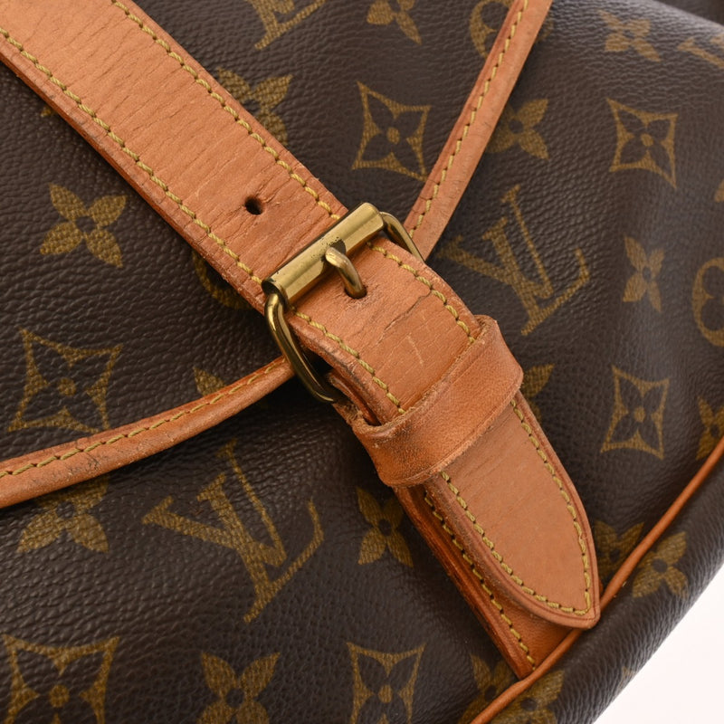 LOUIS VUITTON ルイヴィトン モノグラム ソミュール 35 ブラウン M42254 レディース モノグラムキャンバス ショルダーバッグ Bランク 中古 銀蔵