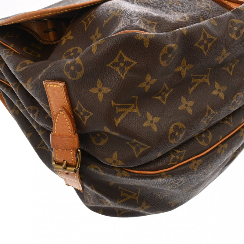 LOUIS VUITTON ルイヴィトン モノグラム ソミュール 35 ブラウン M42254 レディース モノグラムキャンバス ショルダーバッグ Bランク 中古 銀蔵