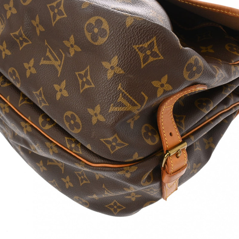 LOUIS VUITTON ルイヴィトン モノグラム ソミュール 35 ブラウン M42254 レディース モノグラムキャンバス ショルダーバッグ Bランク 中古 銀蔵